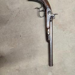 Pistolet &agrave; percussion de duel Poudre noire canon ray&eacute; Kuchenreuter origine