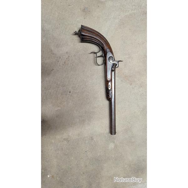 Pistolet � percussion de duel Poudre noire canon ray� Kuchenreuter