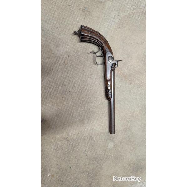 Pistolet � percussion de duel Poudre noire canon ray� Kuchenreuter origine