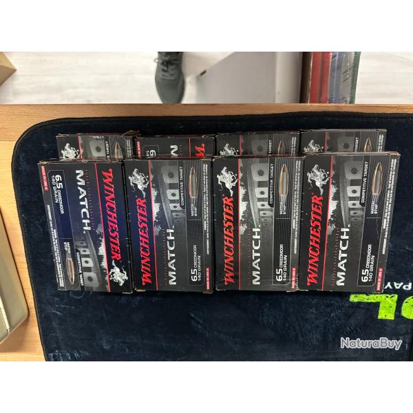 lot 160 �tuis 6,5 creedmoor winchester match tir� 1 fois