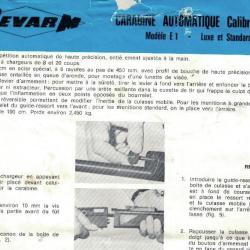 Notice carabine GEVARM E1 22lr