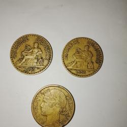 Monaie Lots de trois Pi&egrave;ces de 2 Franc ann&eacute;e 20/30