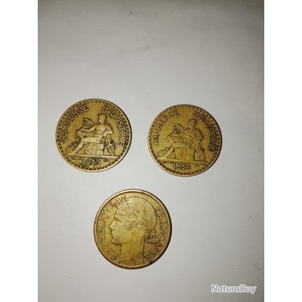 Monaie Lots de trois Pi�ces de 2 Franc ann�e 20/30