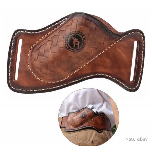 Etui de ceinture - Couteau de poche - Cuir v�ritable (2)