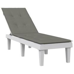 Coussin de chaise longue gris fonc&eacute; m&eacute;lang&eacute; (75+105) x 50 x 4 cm