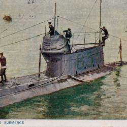 Carte postale sous-marin de la Premi&egrave;re Guerre mondiale. - N&deg;8541