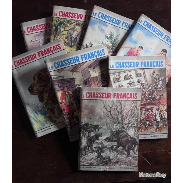 8 num�ros du Chasseur Fran�ais de 1959 en bon �tat.