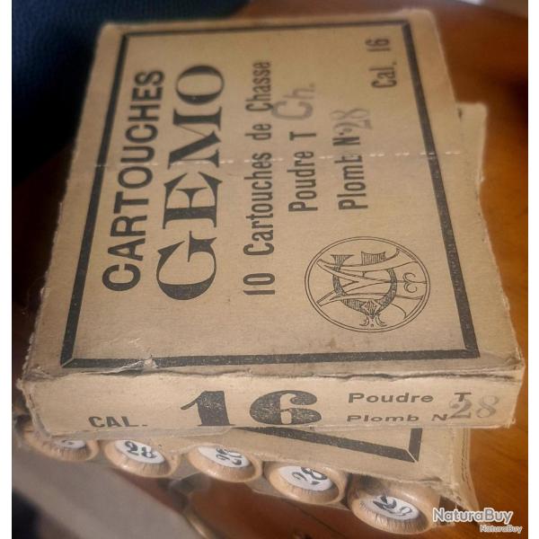 Munitions de calibre 16 ancienne Gemo 28 grains