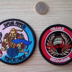 lot &eacute;cussons sapeurs pompiers insignes collection secourisme