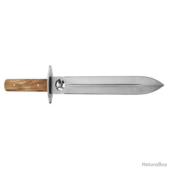 Couteau de chasse � lame ajour�e avec repr�sentation t�te de cerf