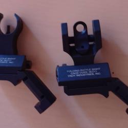 Jeu de hausse et guidon pliants Troy Industries - Folding Battle Sight - Rail Picatinny