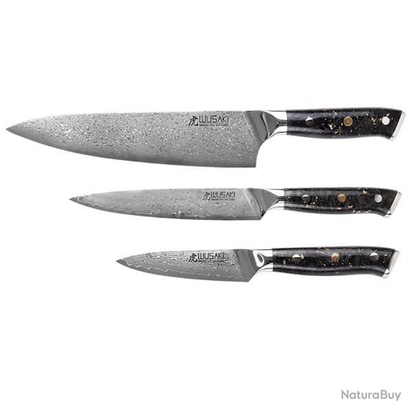 Set 3 couteaux Wusaki Sakin Damas : Office - Universel - Chef