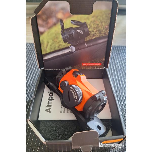 Vends Aimpoint micro H2 Cerakote Orange avec montage pour Sauer 404.
