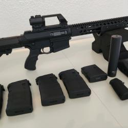 Carabine TROY cal. 308 WIN PAR cat&eacute;gorie C avec 5 chargeurs 10 coups MAGPUL et mod&eacute;rateur de son
