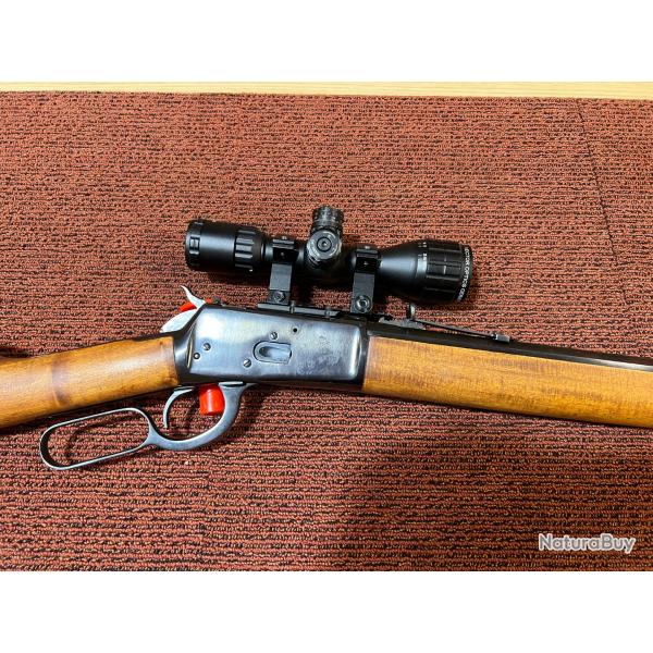 CARABINE A LEVIER SOUS GARDE ROSSI R92 CANON OCTOGONAL CALIBRE 44-40 + LUNETTE 3-9X32 - OCCASION