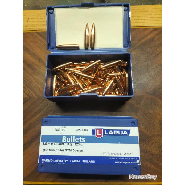 100 ogives lapua scenar 6.5mm 123 grains