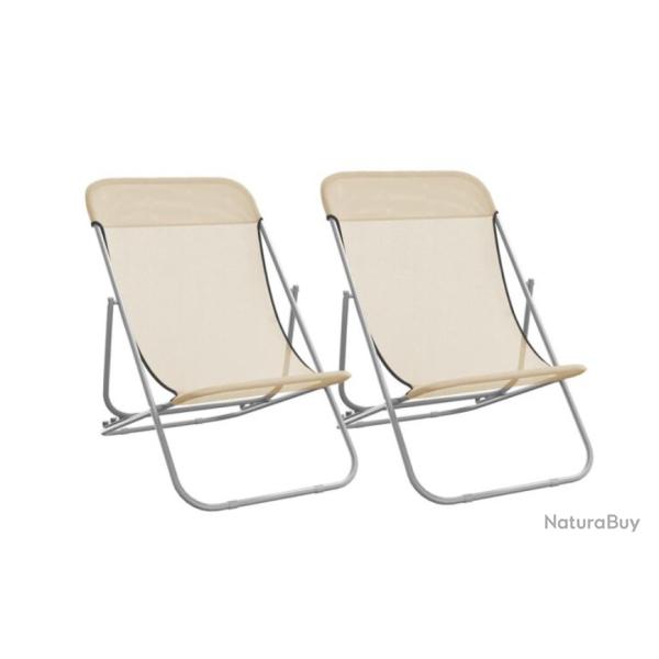 Chaises plage pliantes textil�ne acier enduit poudre r�glables lot 2