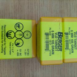 Ogives berger 6mm 105 gr VDL