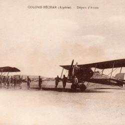 Carte postale ancienne - Colomb B&eacute;char (Alg&eacute;rie) - D&eacute;part d'Avion - N&deg;8552