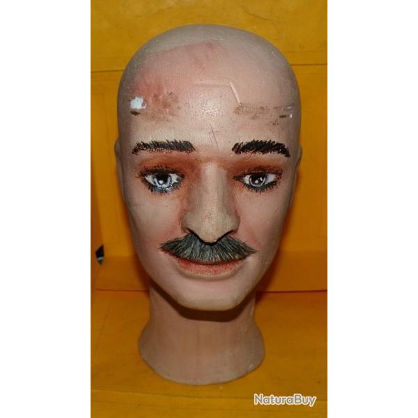 TETE DE MANNEQUIN AVEC COU POUR PRESENTOIR DE CASQUES , CASQUETTES , KEPI , ETC......,   ETAT   VOIR
