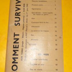 LIVRET COMMENT SURVIVRE SUR TERRE ( JUNGLE-DESERT-REGIONS POLAIRES ) - SUR MER , TRADUIT DU DOCUMENT
