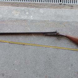 Fusil ancien &agrave; broche syst&egrave;me le faucheux &agrave; chien calibre 16
