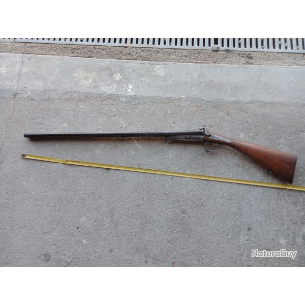 Fusil ancien � broche syst�me le faucheux � chien calibre 16