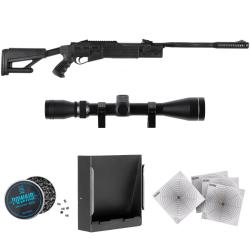 Pack carabine &agrave; plombs Hatsan AirTact + Lunette 3-9x40 + Accessoires 5,5 mm