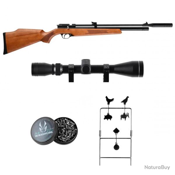 Pack carabine PCP RazorGun Aero 5,5mm + Lunette 3-9x40 + Accessoires