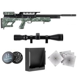 Pack carabine PCP Hatsan BullBoss Camo + Lunette 3-9x40 + Accessoires 4,5 mm