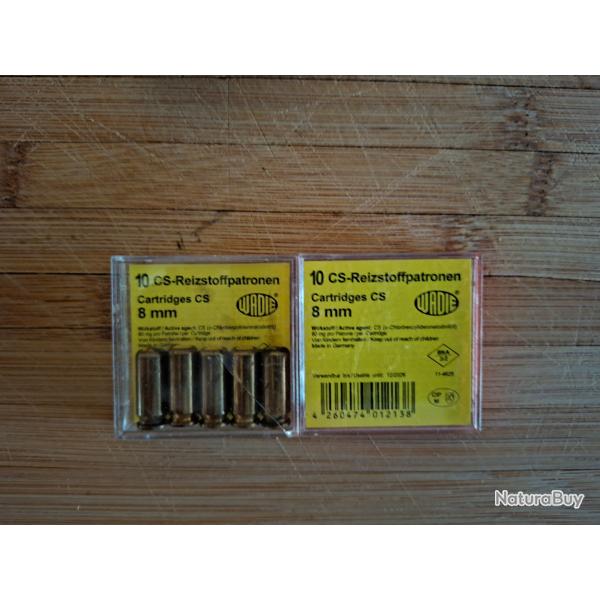 munition de d�fense 8 mm gaz CS