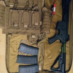 Pack Airsoft Complet Saigo Bushido YU OD AEG + Gilet Bulldog + 3 Chargeurs + Housse - Pr&ecirc;t &agrave; jouer