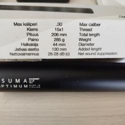 Mod&eacute;rateur de son OSUMA Optimum calibre 30 filetage 15/1