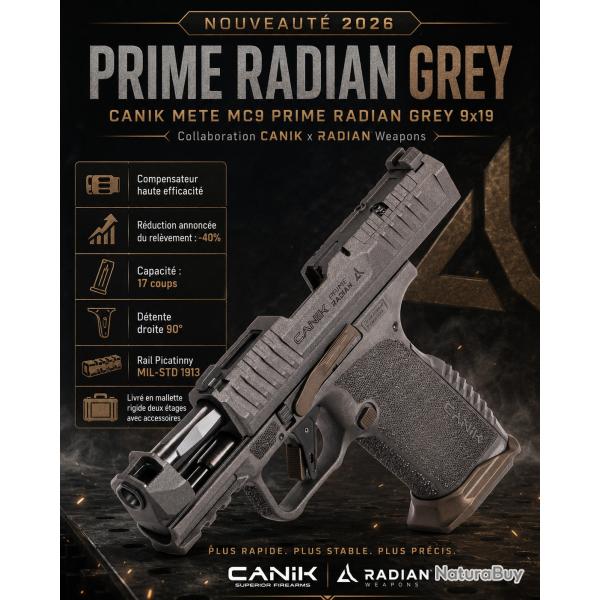 CANIK PRIME RADIAN GREY 9X19