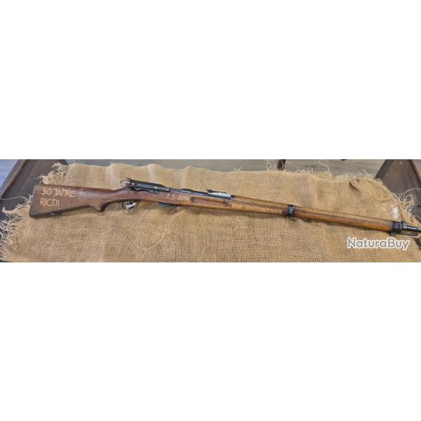 Schmidt Rubin K11 K 11 model long cal 7.5X55 Suisse Monomatricule Canon miroir
