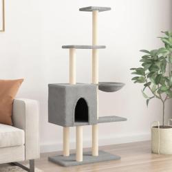 Arbre &agrave; chat avec griffoirs en sisal Gris clair 145 cm