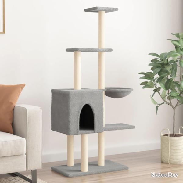 Arbre � chat avec griffoirs en sisal Gris clair 145 cm