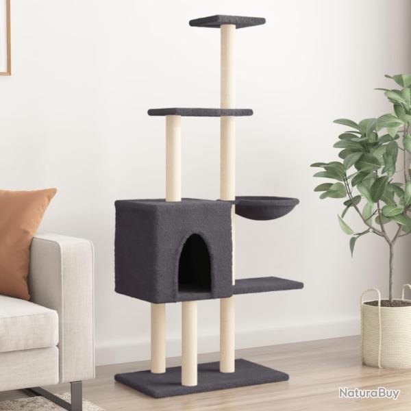 Arbre � chat avec griffoirs en sisal Gris fonc� 145 cm