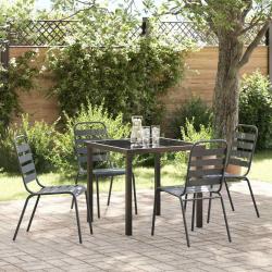 Ensemble de salle &agrave; manger pour 5 pcs Anthracite