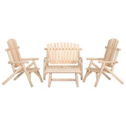 Ensemble de salon de 4 pcs bois massif d'&eacute;pic&eacute;a