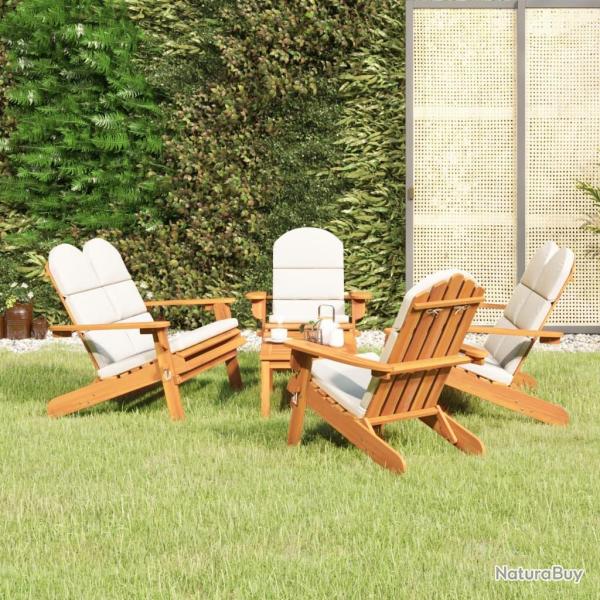 Ensemble de salon de Adirondack 5 pcs bois acacia solide