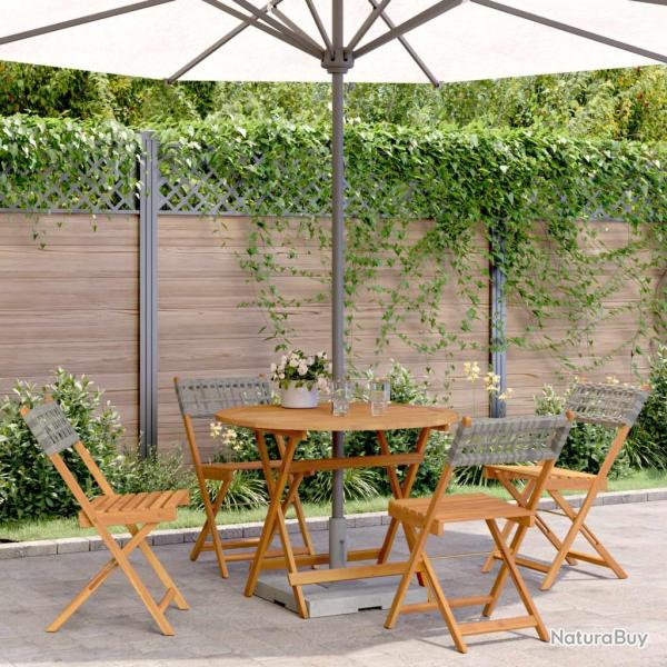 Ensemble � manger de 5 pcs r�sine tress�e et bois massif