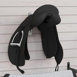 Porte-selle avec crochet de bride &agrave; un bras pliable noir fer