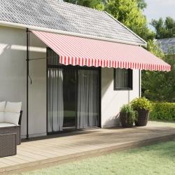 Tissu de remplacement de cantonni&egrave;re d'auvent rouge blanc 4,5 m
