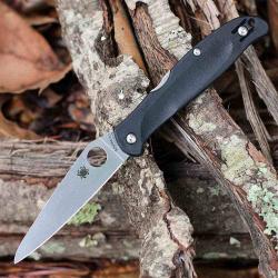 Couteau Spyderco Charisma Lame Acier CTS-BD1N Manche FRN Noir Lockback USA SC259PBK