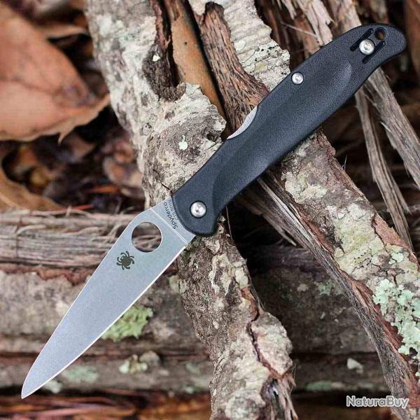 Couteau Spyderco Charisma Lame Acier CTS-BD1N Manche FRN Noir Lockback USA SC259PBK