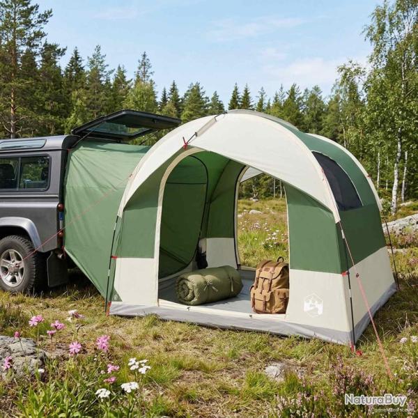 Tente de queue avec auvent r�sistant � l'eau Vert 4 personnes