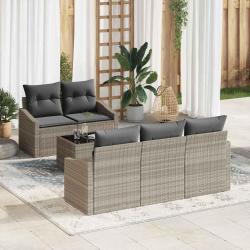 Ensemble de Canap&eacute;s 6 pcs Gris clair et gris fonc&eacute; polyrotin