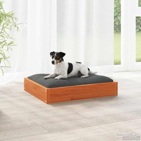 Lit pour Chien Cire marron 51,5 x 44 x 9 cm Bois de Pin Massif