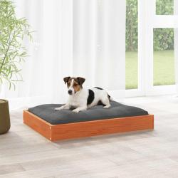 Lit pour Chien Cire marron 72 x 54 x 9 cm Bois de Pin Massif